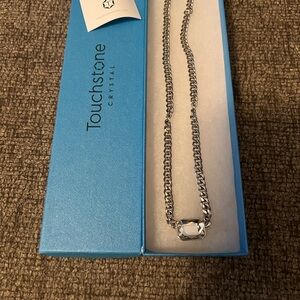 Touchstone Crystal Silver Necklace with Elegant Design
